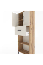 Arges Dolap 3 Raflı Tek Çekmeceli 2 Kapaklı 60x30x163 Çam-Aytaşı