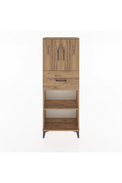 Arges Dolap 3 Raflı Tek Çekmeceli 2 Kapaklı 60x30x163 Çam-Çam