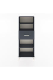 Arges Dolap 3 Raflı Tek Çekmeceli 60x30x163 Antrasit-Antrasit