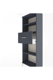 Arges Dolap 3 Raflı Tek Çekmeceli 60x30x163 Antrasit-Antrasit