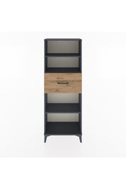 Arges Dolap 3 Raflı Tek Çekmeceli 60x30x163 Antrasit-Çam