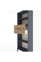 Arges Dolap 3 Raflı Tek Çekmeceli 60x30x163 Antrasit-Çam