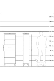 Arges Dolap 3 Raflı Tek Çekmeceli 60x30x163 Antrasit-Çam