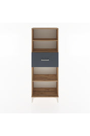 Arges Dolap 3 Raflı Tek Çekmeceli 60x30x163 Çam-Antrasit