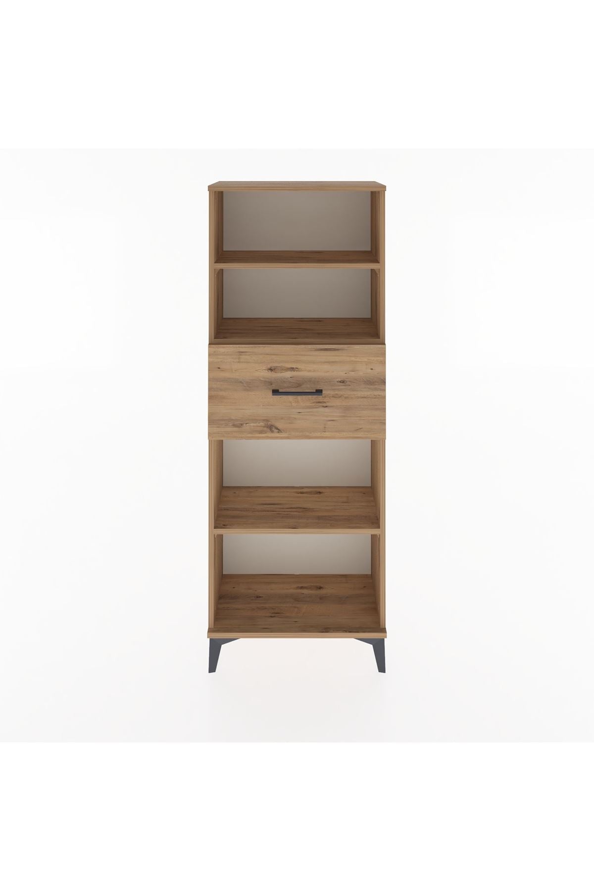 Arges Dolap 3 Raflı Tek Çekmeceli 60x30x163 Çam-Çam
