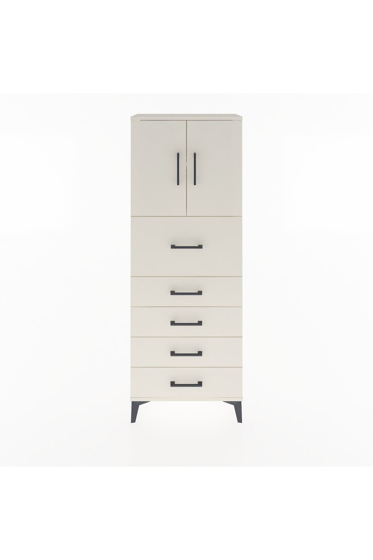 Arges Dolap 2 Raflı 5 Çekmeceli 2 Kapaklı 60x30x163 Aytaşı-Aytaşı