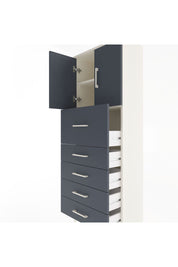 Arges Dolap 2 Raflı 5 Çekmeceli 2 Kapaklı 60x30x163 Aytaşı-Antrasit