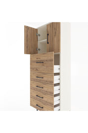 Arges Dolap 2 Raflı 5 Çekmeceli 2 Kapaklı 60x30x163 Aytaşı-Çam