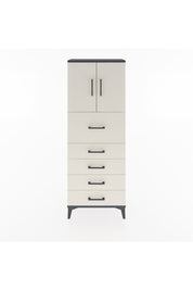 Arges Dolap 2 Raflı 5 Çekmeceli 2 Kapaklı 60x30x163 Antrasit-Aytaşı