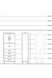 Arges Dolap 2 Raflı 5 Çekmeceli 2 Kapaklı 60x30x163 Antrasit-Çam