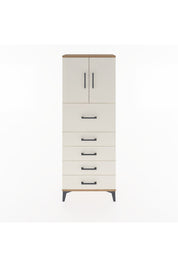 Arges Dolap 2 Raflı 5 Çekmeceli 2 Kapaklı 60x30x163 Çam-Aytaşı