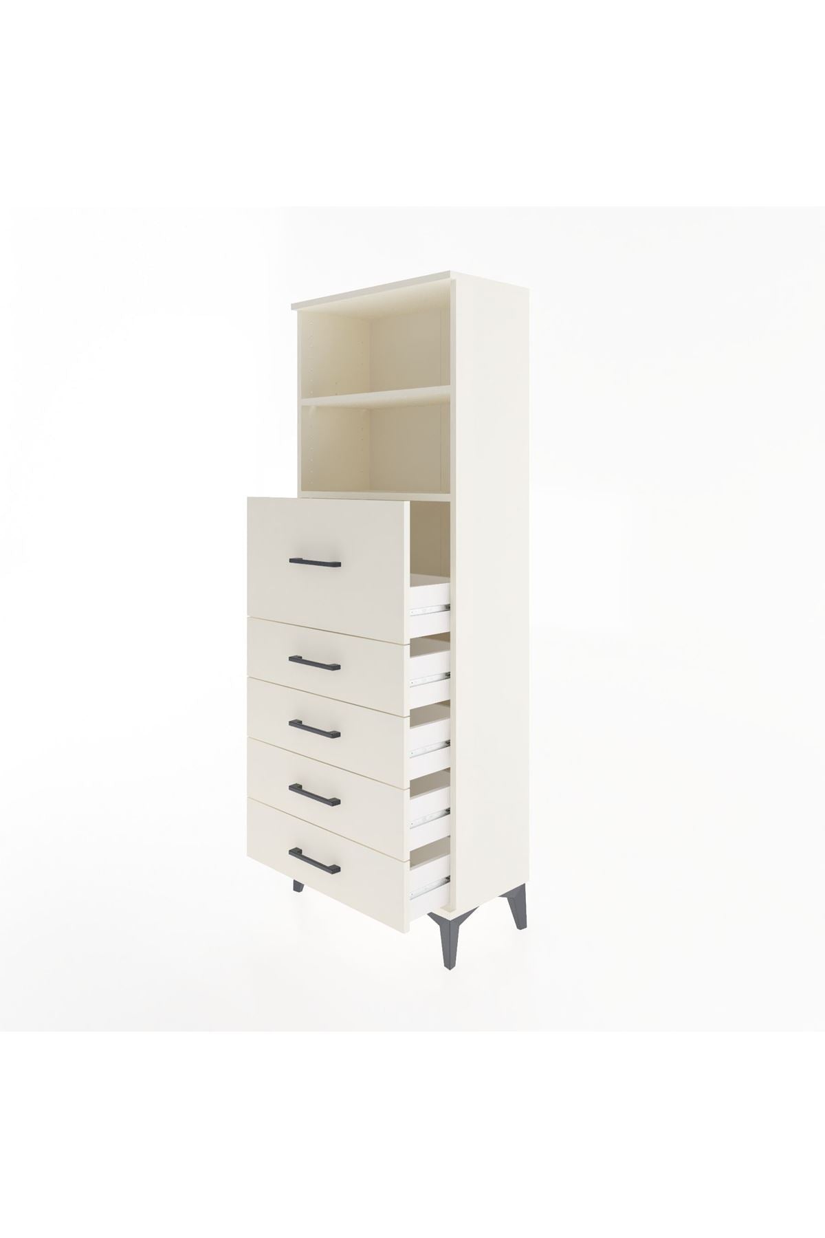 Arges Dolap 2 Raflı 5 Çekmeceli 60x30x163 Aytaşı-Aytaşı