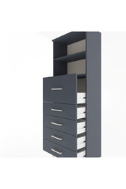 Arges Dolap 2 Raflı 5 Çekmeceli 60x30x163 Antrasit-Antrasit