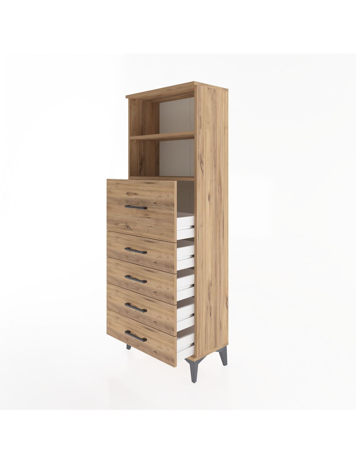 Arges Dolap 2 Raflı 5 Çekmeceli 60x30x163 - S20M046V9A