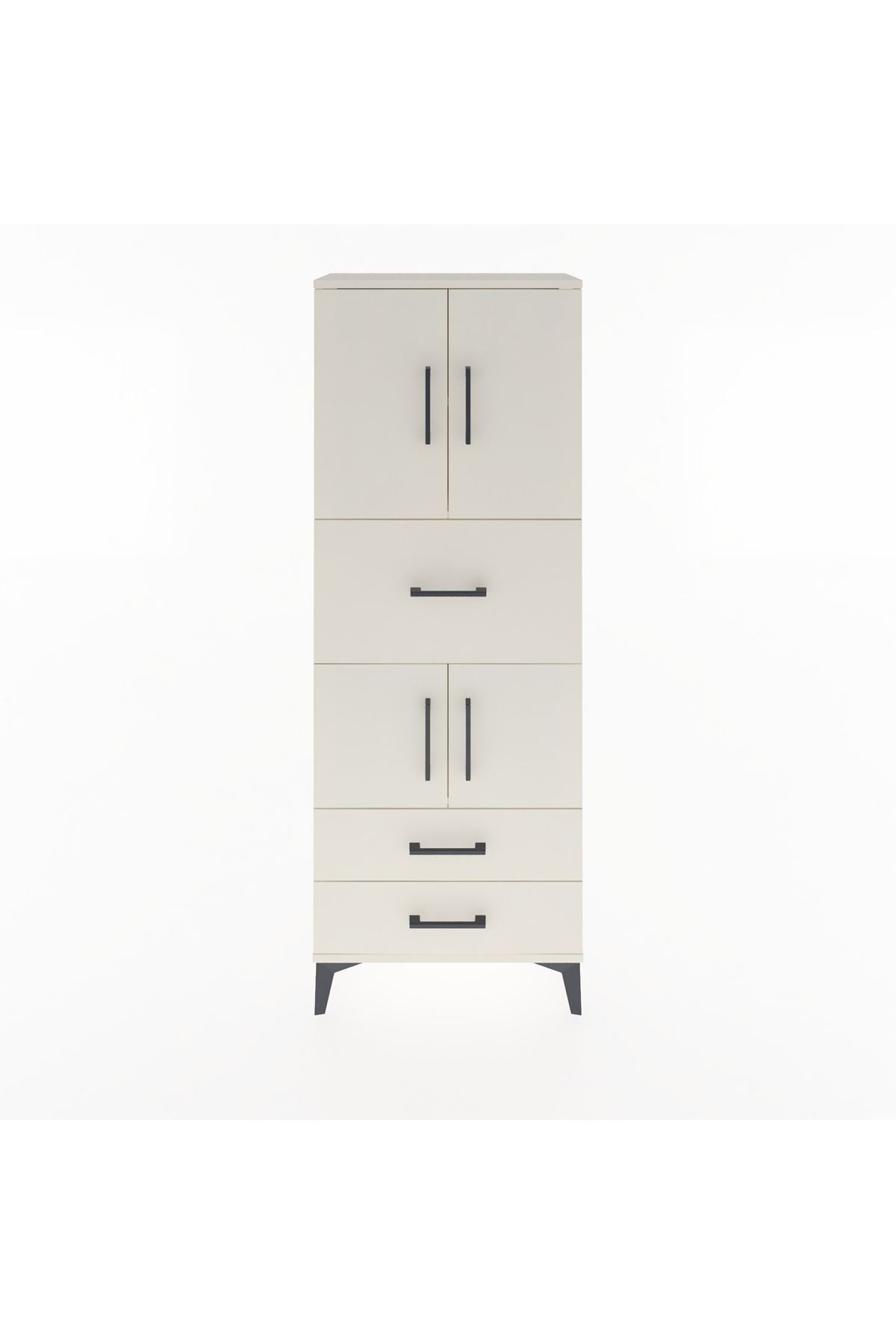 Arges Dolap 3 Raflı 3 Çekmeceli 4 Kapaklı 60x30x163 Aytaşı-Aytaşı