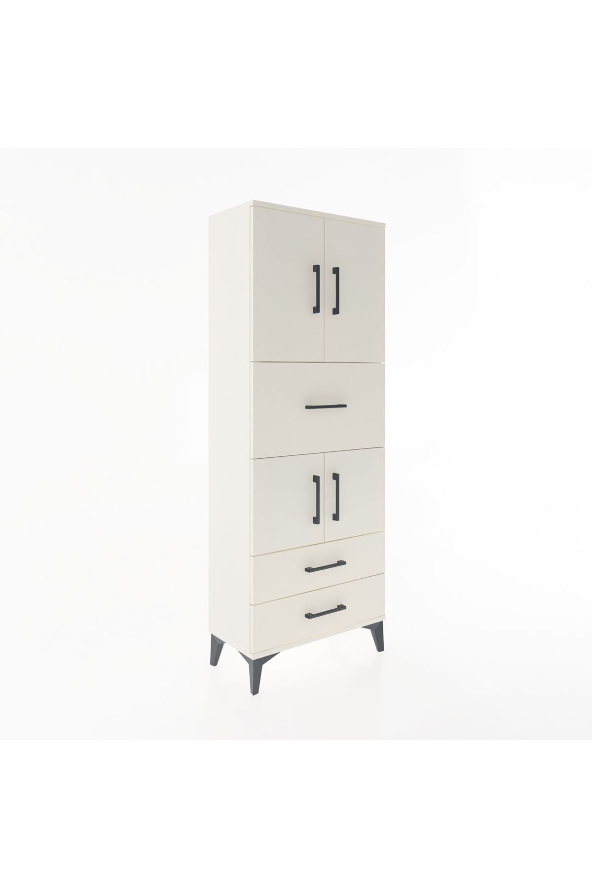 Arges Dolap 3 Raflı 3 Çekmeceli 4 Kapaklı 60x30x163 Aytaşı-Aytaşı