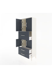 Arges Dolap 3 Raflı 3 Çekmeceli 4 Kapaklı 60x30x163 Aytaşı-Antrasit