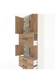 Arges Dolap 3 Raflı 3 Çekmeceli 4 Kapaklı 60x30x163 Aytaşı-Çam