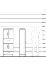 Arges Dolap 3 Raflı 3 Çekmeceli 4 Kapaklı 60x30x163 Aytaşı-Çam