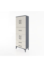 Arges Dolap 3 Raflı 3 Çekmeceli 4 Kapaklı 60x30x163 Antrasit-Aytaşı