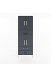 Arges Dolap 3 Raflı 3 Çekmeceli 4 Kapaklı 60x30x163 Antrasit-Antrasit