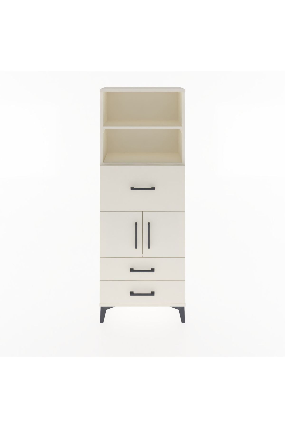 Arges Dolap 3 Raflı 3 Çekmeceli 2 Kapaklı 60x30x163 Aytaşı-Aytaşı