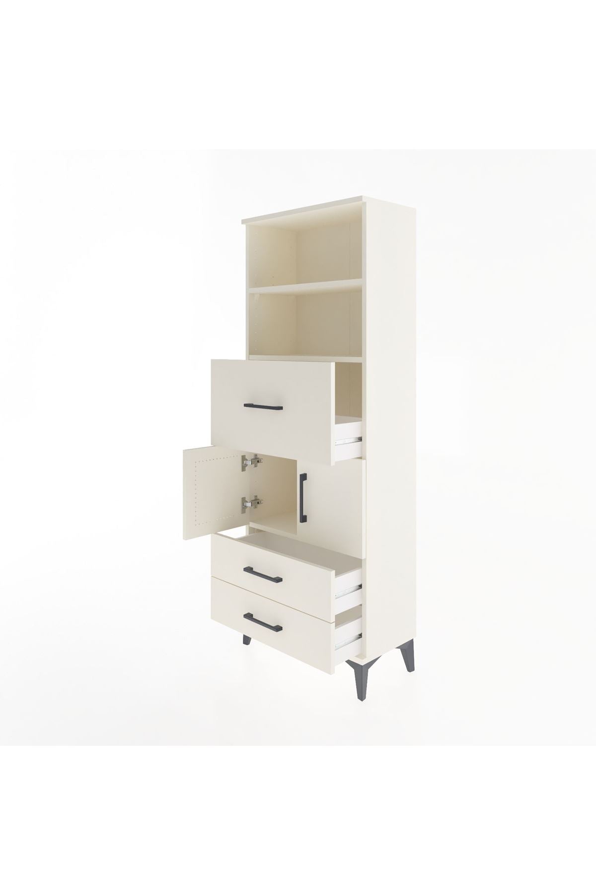 Arges Dolap 3 Raflı 3 Çekmeceli 2 Kapaklı 60x30x163 Aytaşı-Aytaşı