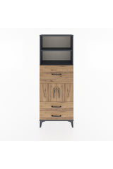 Arges Dolap 3 Raflı 3 Çekmeceli 2 Kapaklı 60x30x163