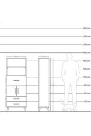 Arges Dolap 3 Raflı 3 Çekmeceli 2 Kapaklı 60x30x163 Antrasit-Çam