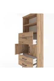 Arges Dolap 3 Raflı 3 Çekmeceli 2 Kapaklı 60x30x163 Çam-Çam