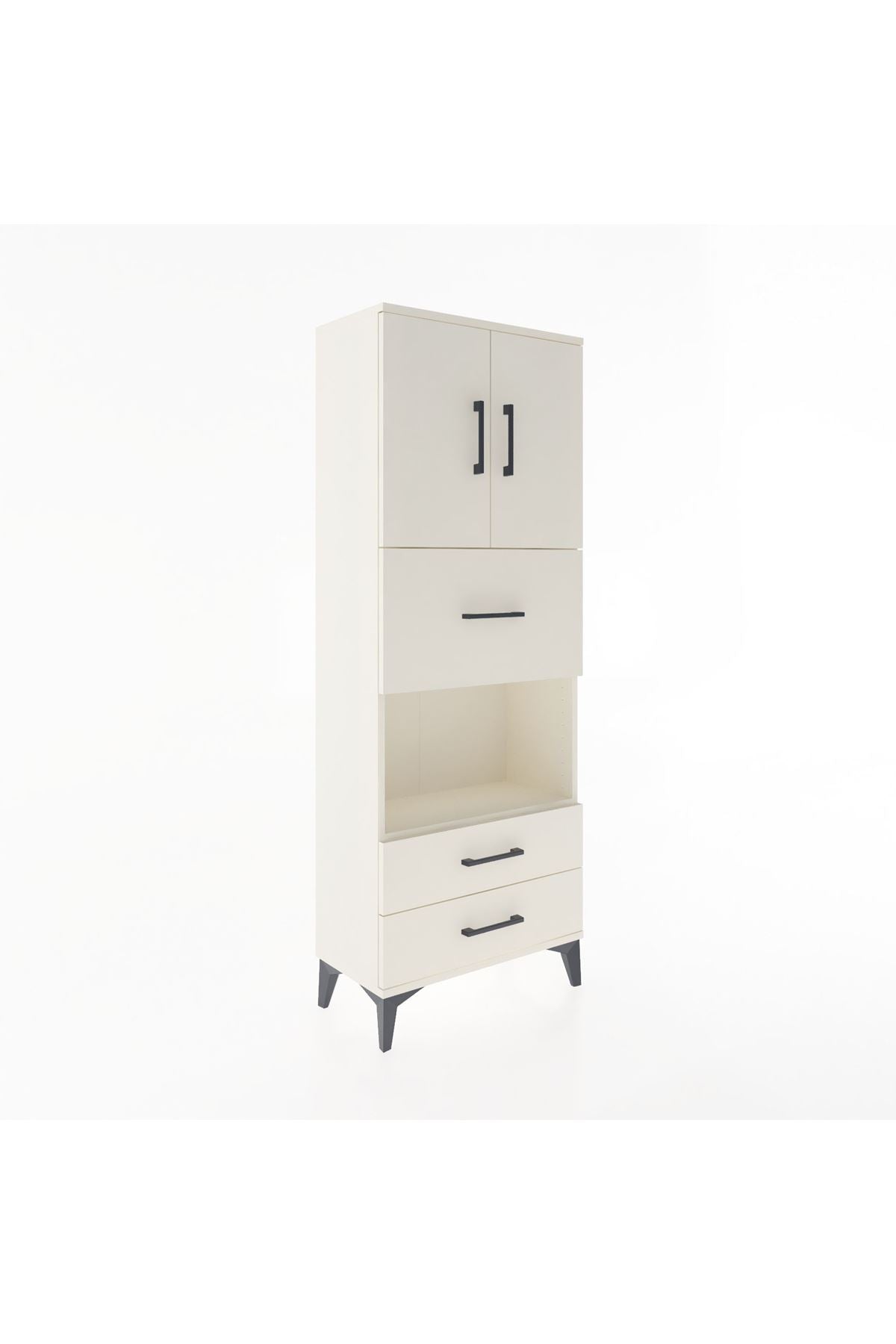 Arges Dolap 3 Raflı 3 Çekmeceli 2 Kapaklı 60x30x163 Aytaşı-Aytaşı