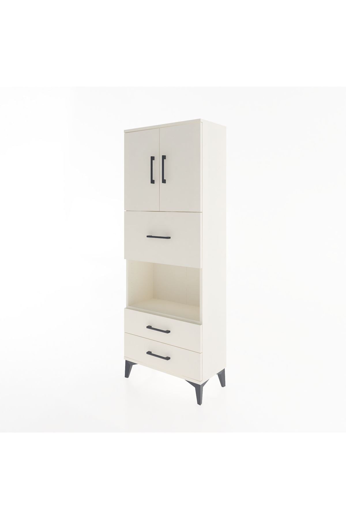Arges Dolap 3 Raflı 3 Çekmeceli 2 Kapaklı 60x30x163 Aytaşı-Aytaşı