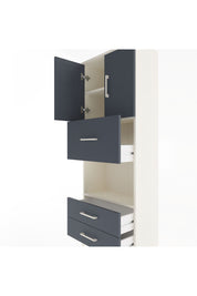 Arges Dolap 3 Raflı 3 Çekmeceli 2 Kapaklı 60x30x163 Aytaşı-Antrasit
