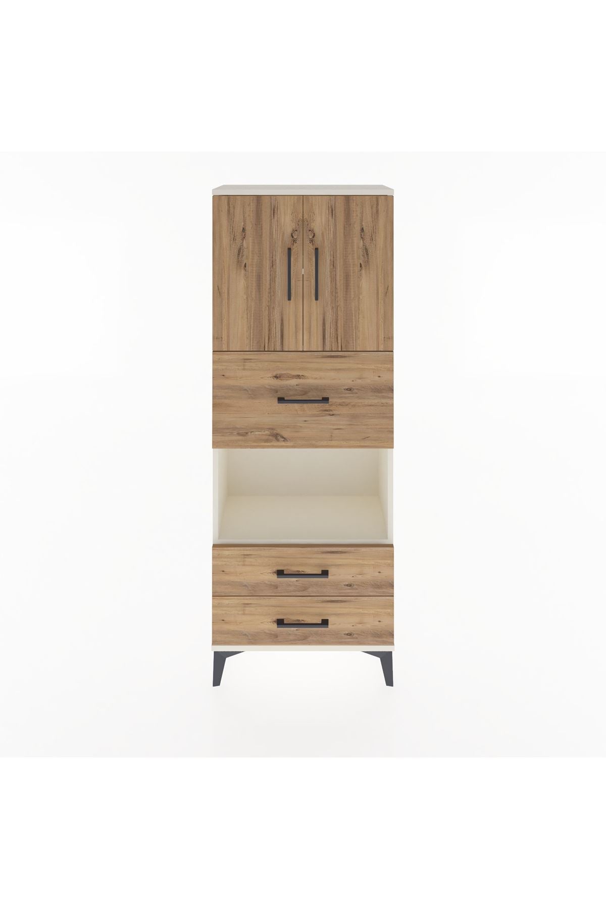 Arges Dolap 3 Raflı 3 Çekmeceli 2 Kapaklı 60x30x163 Aytaşı-Çam