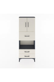 Arges Dolap 3 Raflı 3 Çekmeceli 2 Kapaklı 60x30x163 Antrasit-Aytaşı