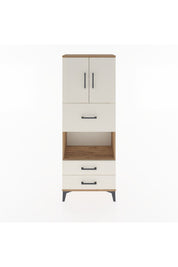 Arges Dolap 3 Raflı 3 Çekmeceli 2 Kapaklı 60x30x163 Çam-Aytaşı