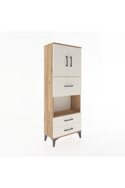Arges Dolap 3 Raflı 3 Çekmeceli 2 Kapaklı 60x30x163 Çam-Aytaşı