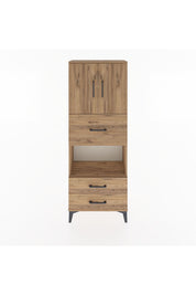 Arges Dolap 3 Raflı 3 Çekmeceli 2 Kapaklı 60x30x163 Çam-Çam