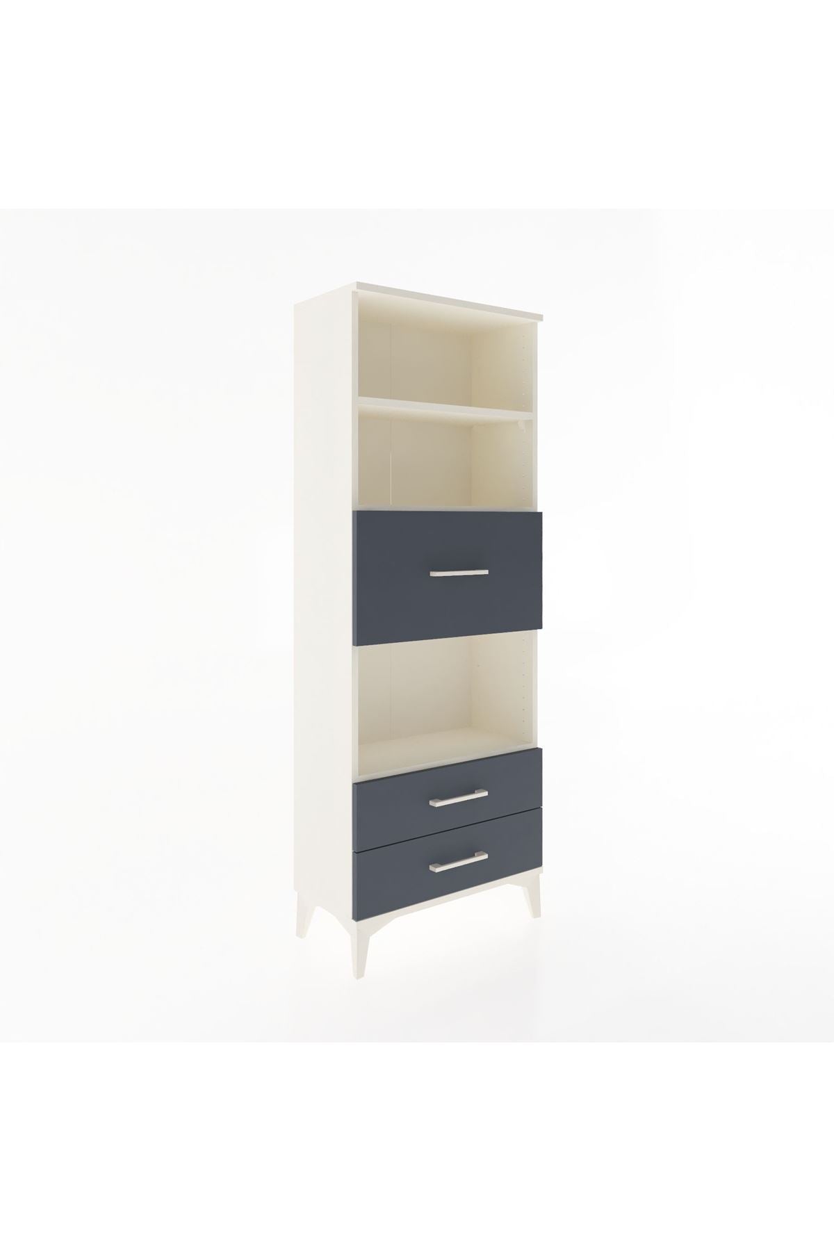 Arges Dolap 3 Raflı 3 Çekmeceli 60x30x163 Aytaşı-Antrasit