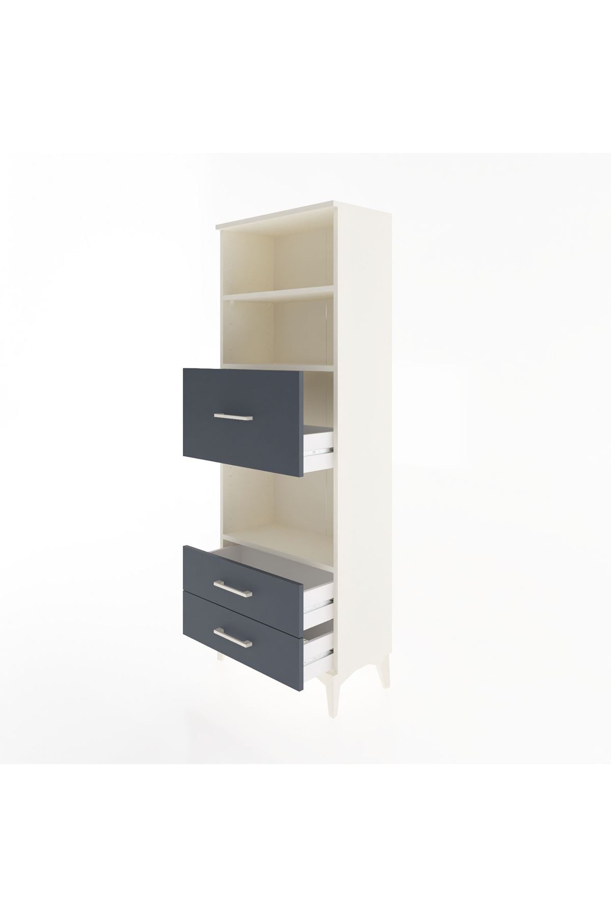 Arges Dolap 3 Raflı 3 Çekmeceli 60x30x163 Aytaşı-Antrasit