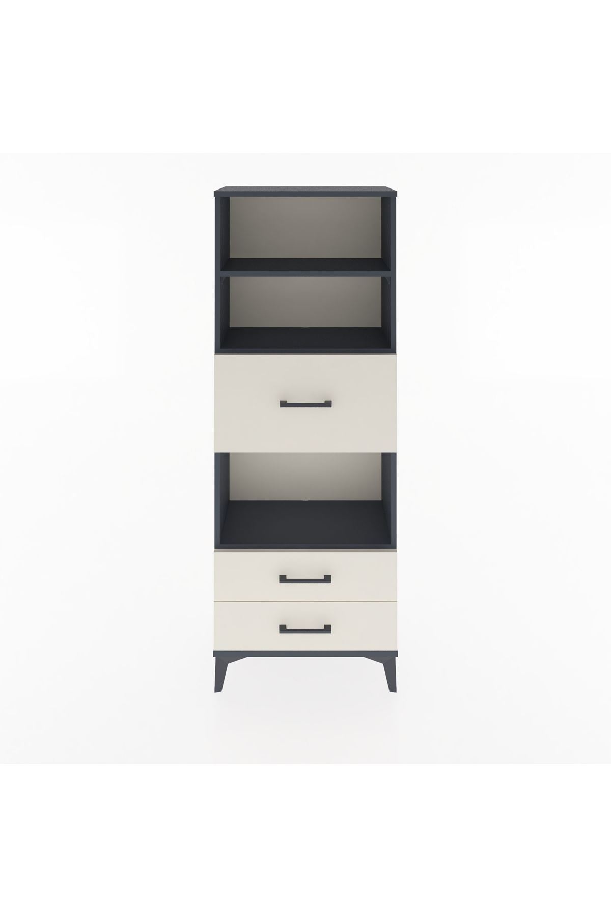 Arges Dolap 3 Raflı 3 Çekmeceli 60x30x163 Antrasit-Aytaşı