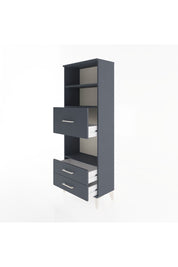 Arges Dolap 3 Raflı 3 Çekmeceli 60x30x163 Antrasit-Antrasit