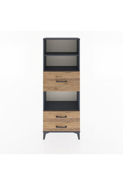 Arges Dolap 3 Raflı 3 Çekmeceli 60x30x163 Antrasit-Çam