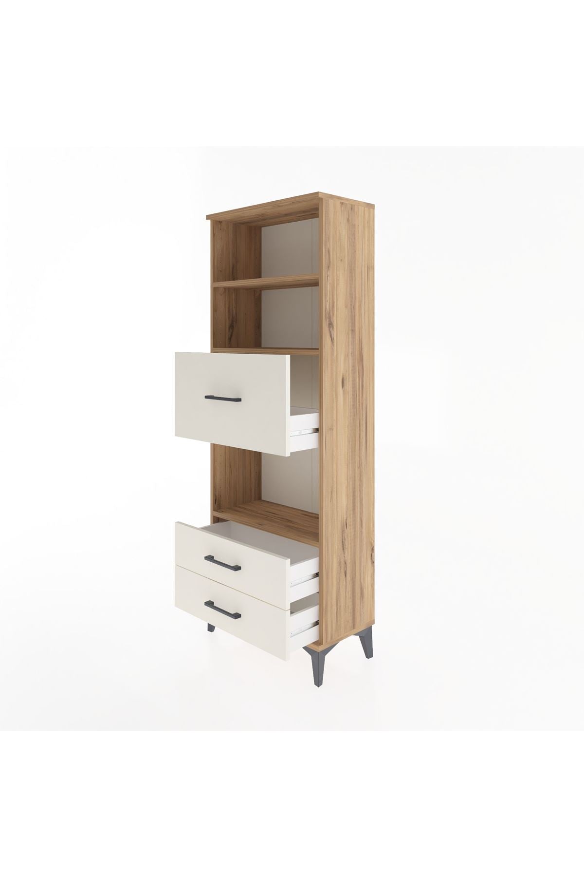 Arges Dolap 3 Raflı 3 Çekmeceli 60x30x163 Çam-Aytaşı