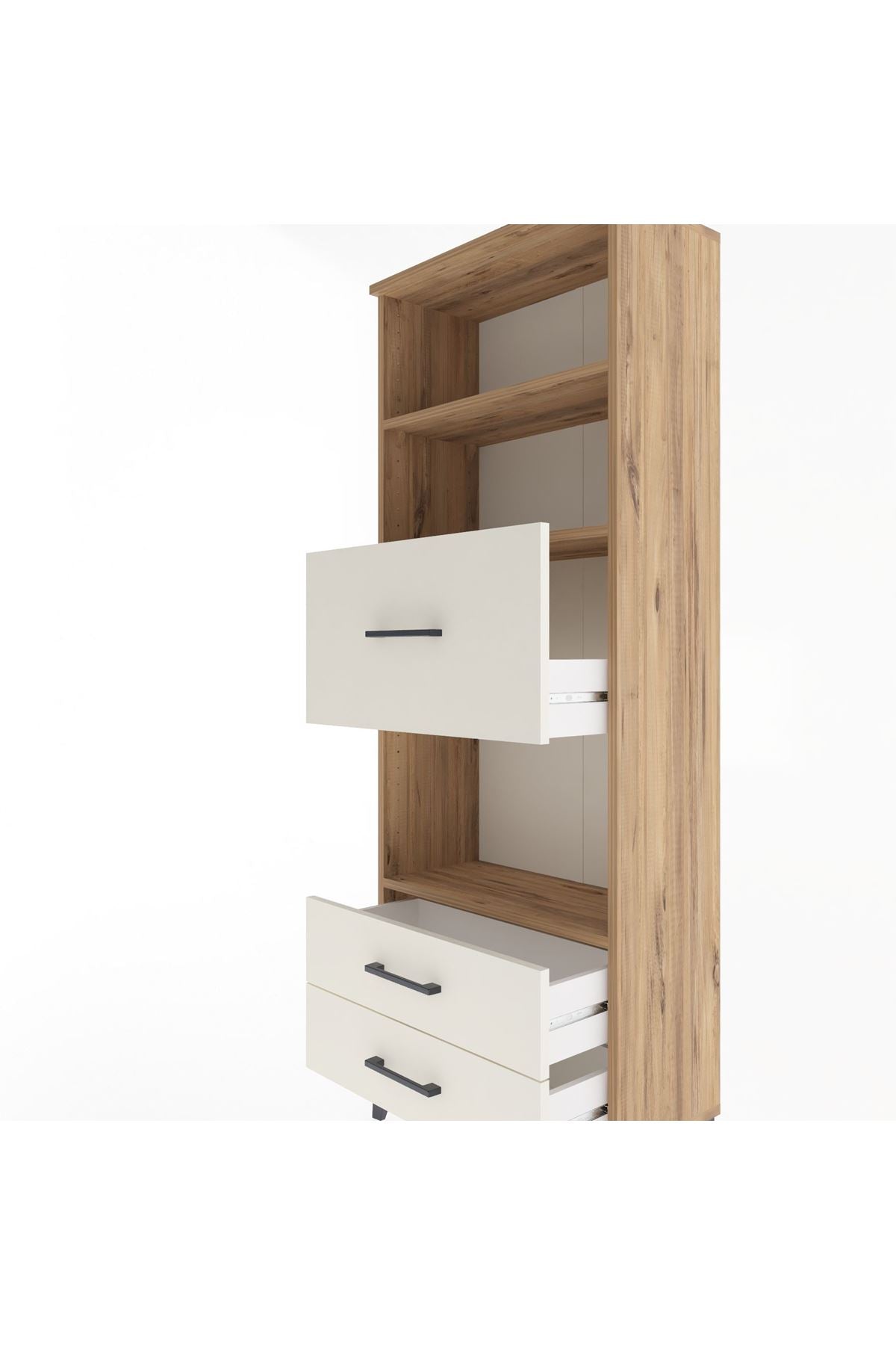 Arges Dolap 3 Raflı 3 Çekmeceli 60x30x163 Çam-Aytaşı