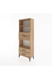 Arges Dolap 3 Raflı 3 Çekmeceli 60x30x163 Çam-Çam