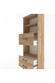 Arges Dolap 3 Raflı 3 Çekmeceli 60x30x163 Çam-Çam