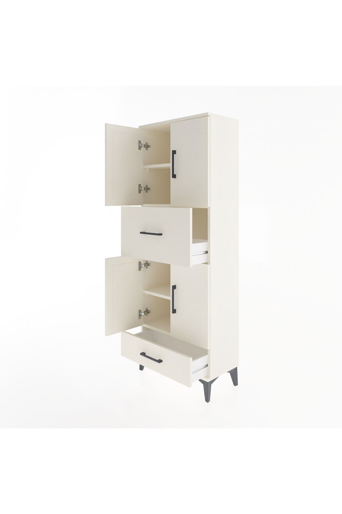 Arges Dolap 4 Raflı 2 Çekmeceli 4 Kapaklı 60x30x163 Aytaşı-Aytaşı