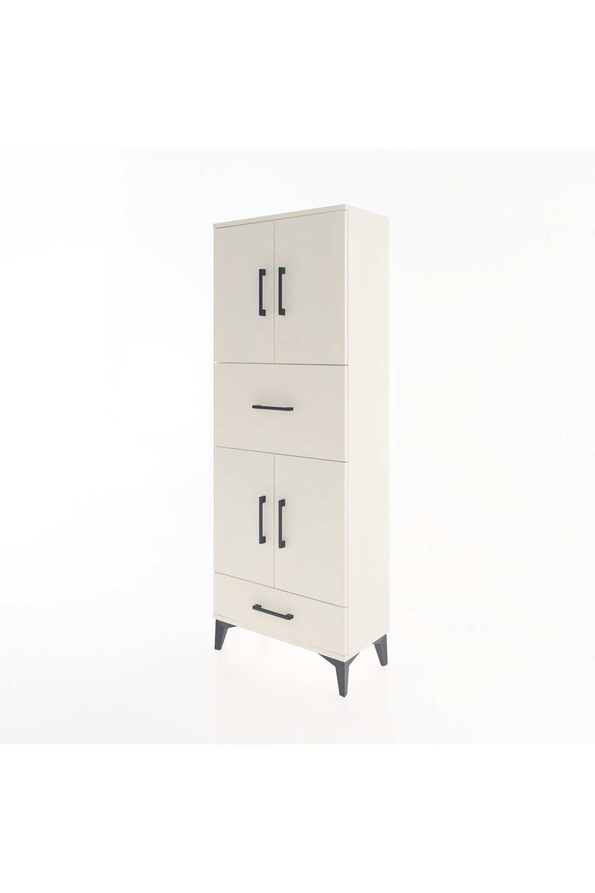 Arges Dolap 4 Raflı 2 Çekmeceli 4 Kapaklı 60x30x163 Aytaşı-Aytaşı