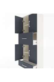 Arges Dolap 4 Raflı 2 Çekmeceli 4 Kapaklı 60x30x163 Aytaşı-Antrasit
